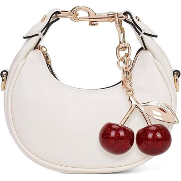 Leather Top Handle Crossbody Bag – Adjustable Strap Small Shoulder Purse - Picture 1 of 2